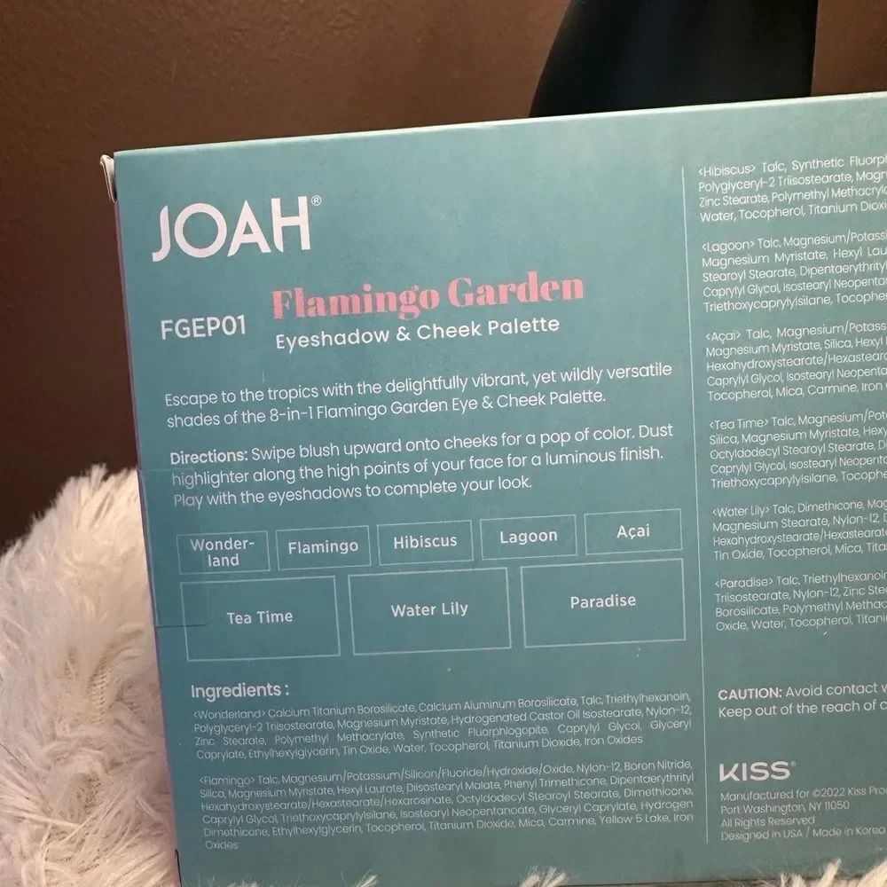 JOAH Tropical Vibes Eyeshadow Palette - Coral, Aqua, Rose